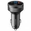 ESSAGER 150W зарядно за кола с дисплей, USB-A, Type-C, DC - сив