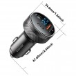 ESSAGER 150W зарядно за кола с дисплей, USB-A, Type-C, DC - сив