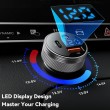 ESSAGER 150W зарядно за кола с дисплей, USB-A, Type-C, DC - сив