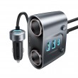 ESSAGER 150W зарядно за кола разклонител за запалка, 5 USB порта, 2 Type-C - черен