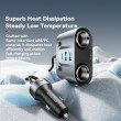 ESSAGER 150W зарядно за кола разклонител за запалка, 5 USB порта, 2 Type-C - черен