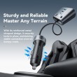 ESSAGER 150W зарядно за кола разклонител за запалка, 5 USB порта, 2 Type-C - черен