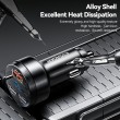 ESSAGER 105W зарядно за кола, 2x Type-C, USB-A, PPS, алуминий - 2 цвята