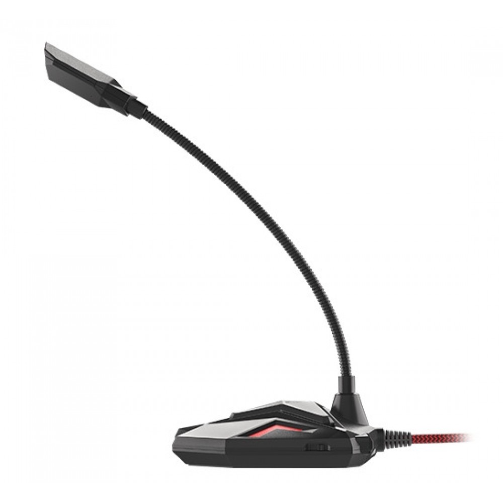 Genesis Radium 100 - динамичен USB микрофон с LED подсветка и гъвкава ръка - червен/черен