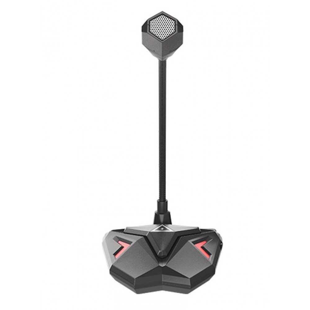Genesis Radium 100 - динамичен USB микрофон с LED подсветка и гъвкава ръка - червен/черен