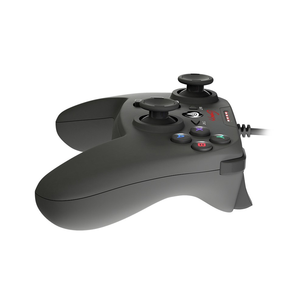 Genesis P58 - кабелен геймпад за PC/PS3, гумено покритие, вибрация - черен