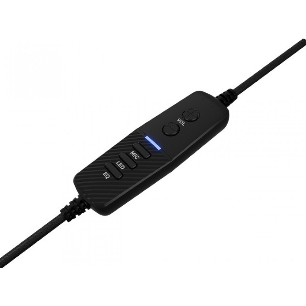 Genesis Neon 764 – Гейминг слушалки, USB, RGB подсветка, 50mm драйвери, 2.2m кабел - Черни