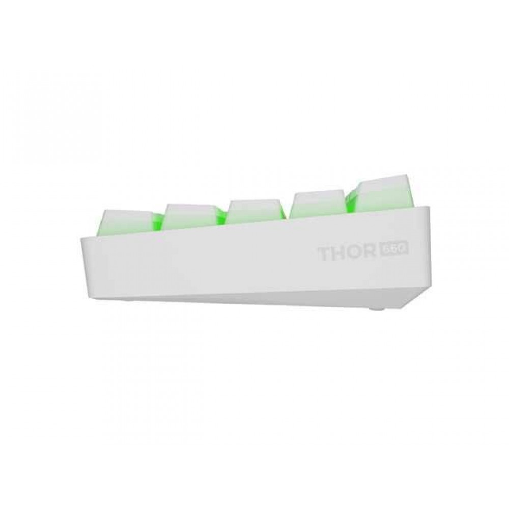 Genesis Thor 660 G2 – Безжична механична клавиатура, Gateron Red, 60%, RGB, N-Key Rollover - Бяла