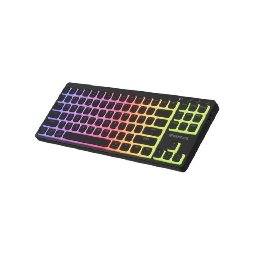 Genesis Thor 430 TKL – Безжична механична клавиатура, Outemu Pink, RGB, 2.4GHz+BT, Silent Slim - Черна