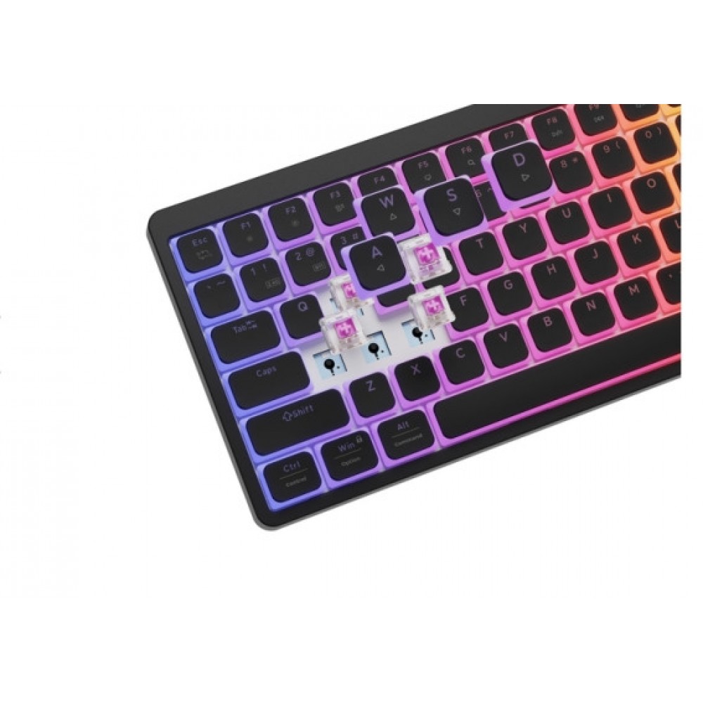 Genesis Thor 430 TKL – Безжична механична клавиатура, Outemu Pink, RGB, 2.4GHz+BT, Silent Slim - Черна