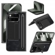 Калъф за Google Pixel 11 Pro Fold от PU Кожа и PC със Скритa Стойка, Защита на Пантата, Метален Пръстен за Камерата, Слот за Стилус и Скрийн Протектор – 4 цвята
