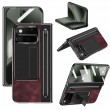 Калъф за Google Pixel 11 Pro Fold от PU Кожа и PC със Скритa Стойка, Защита на Пантата, Метален Пръстен за Камерата, Слот за Стилус и Скрийн Протектор – 4 цвята