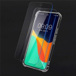 Калъф за Google Pixel 11 Pro XL от TPU с Airbag Защита в Ъглите и 2 Броя Закалени Стъкла 2.5D – Прозрачен