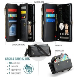 Калъф Портмоне CaseMe C36 за Google Pixel 11 Pro XL с RFID Защита, 10 Слота за Карти, Джоб с Цип и Скрийн Протектор – 5 Цвята
