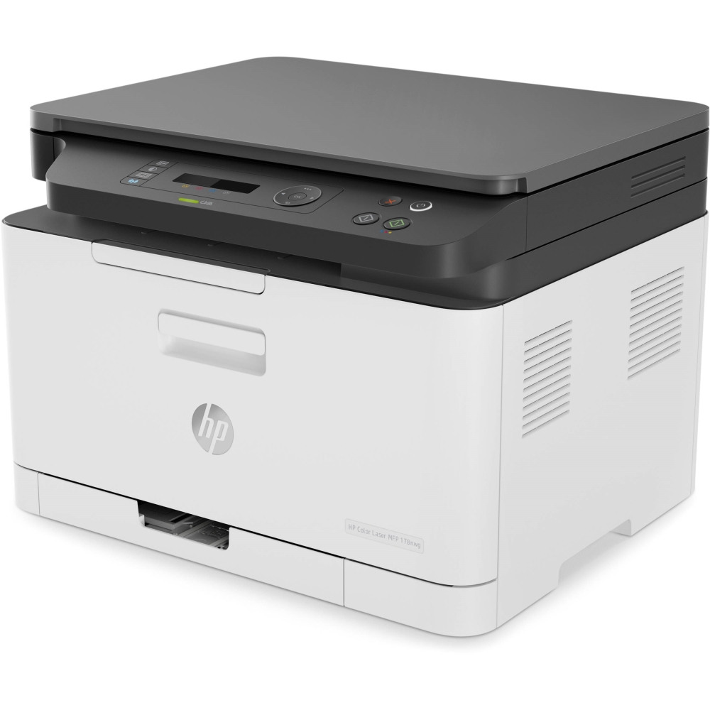 Цветно Лазерно МФУ HP Color Laser MFP 178nw - Печат/Копиране/Сканиране, Wi-Fi, Fast Ethernet, 2-редов LCD, Бяло-Сиво