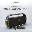 Преносима Bluetooth Тонколона HiFuture MusicBox300 150W с Караоке, 2 Безжични Микрофона, RGB Светлини и TWS – Черна