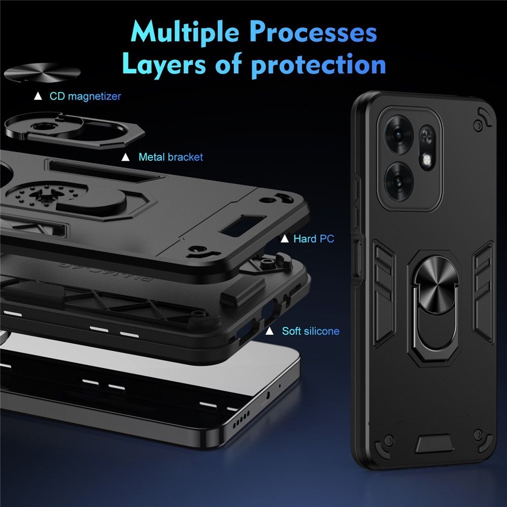 Калъф за Honor X6d 5G с Пръстен - PC+TPU, 0.5mm защита, Магнитен, 4 цвята