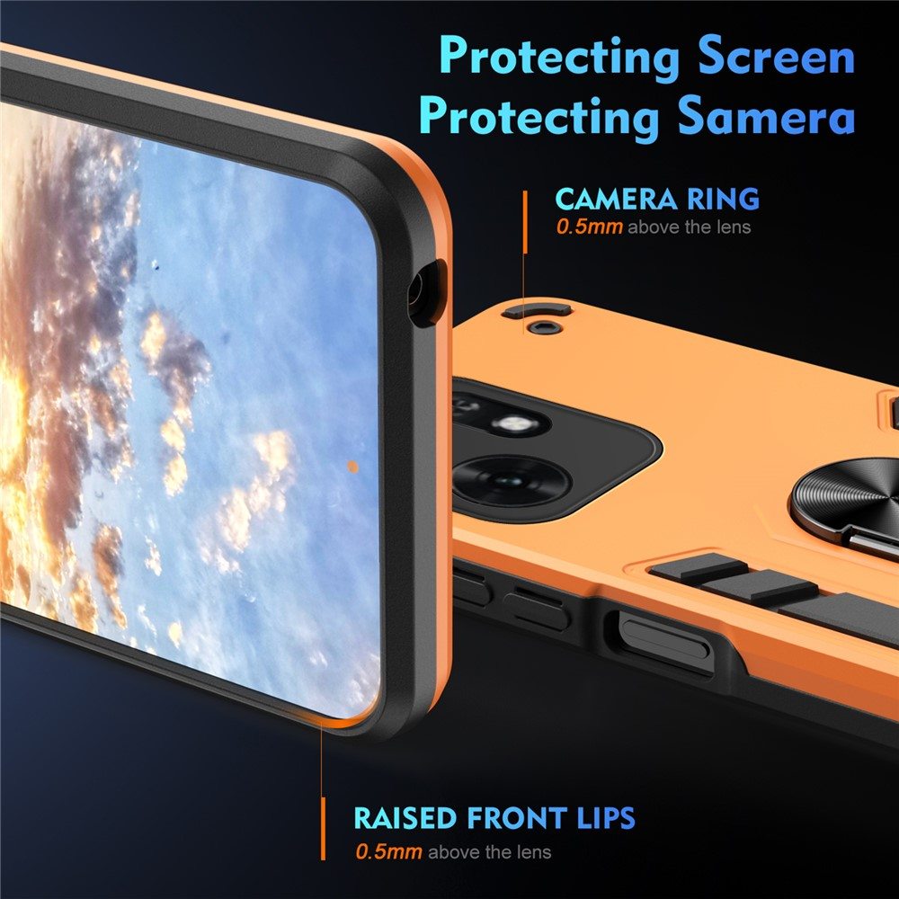 Калъф за Honor X6d 5G с Пръстен - PC+TPU, 0.5mm защита, Магнитен, 4 цвята