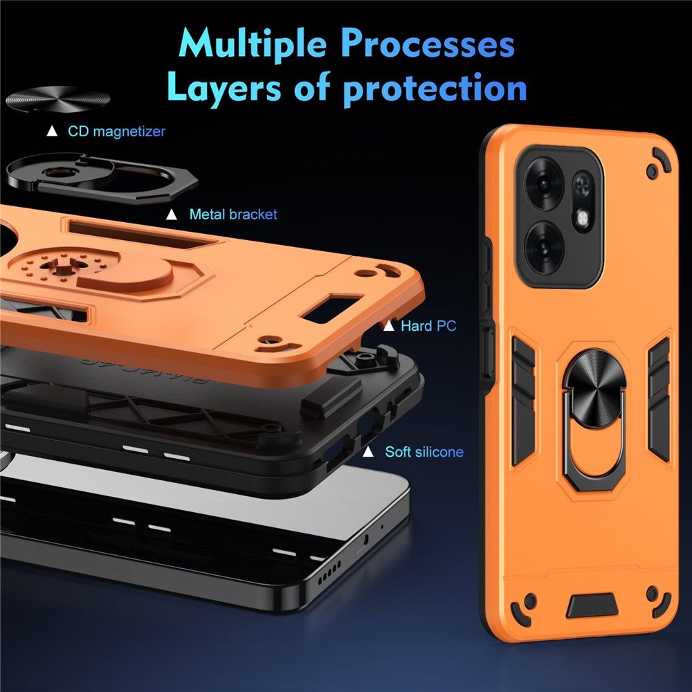 Калъф за Honor X6d 5G с Пръстен - PC+TPU, 0.5mm защита, Магнитен, 4 цвята