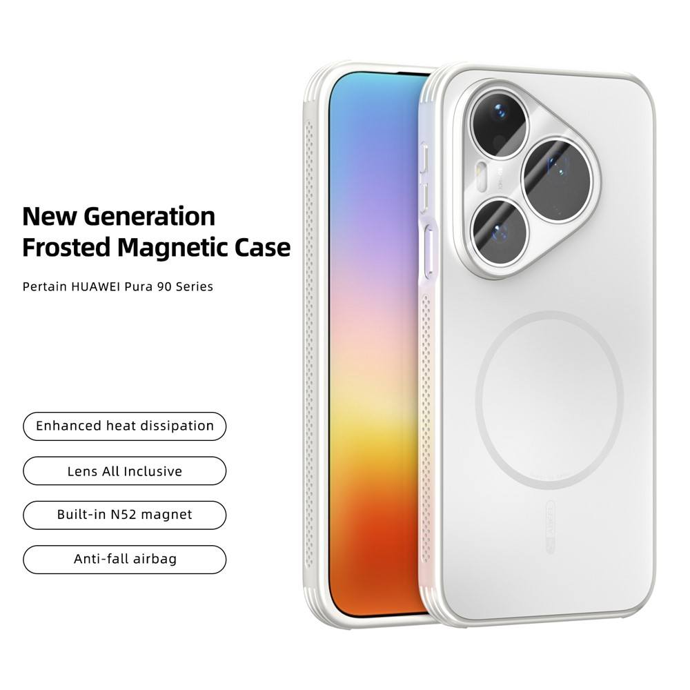 Калъф за Huawei Pura 90s Pro / Pura 90 Pro ABEEL Магнитен TPU + PC с Матиран Гръб, Охлаждащ Дизайн, Защита за Камерата и Скрийн Протектор – 6 цвята