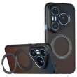 Калъф за Huawei Pura 90s Pro / Pura 90 Pro Магнитен Удароустойчив TPU + PC с 360° Въртяща Стойка и Скрийн Протектор – Прозрачен Черен
