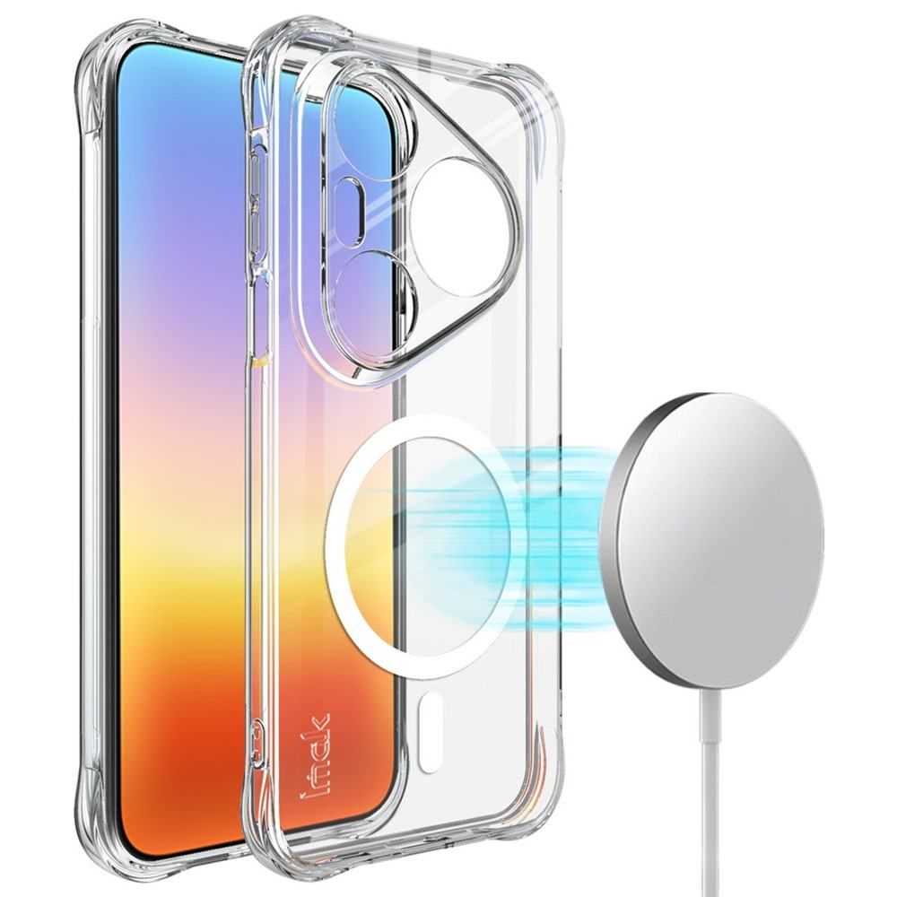 Калъф за Huawei Pura 90s Pro Max / Pura 90 Pro Max IMAK Магнитен Удароустойчив TPU Airbag със Скрийн Протектор – Прозрачен
