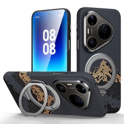 Калъф за Huawei Pura 90s Pro / Pura 90 Pro SULADA Магнитен PC с 360° Въртяща Халка, Релефен Планински Дизайн и Скрийн Протектор – 3 цвята