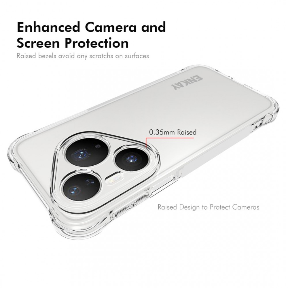 Прозрачен TPU Калъф за Huawei Pura 90s Pro / Pura 90 Pro HAT PRINCE ENKAY Удароустойчив с Подсилени Ъгли и Противоплъзгащи Ленти със Скрийн Протектор