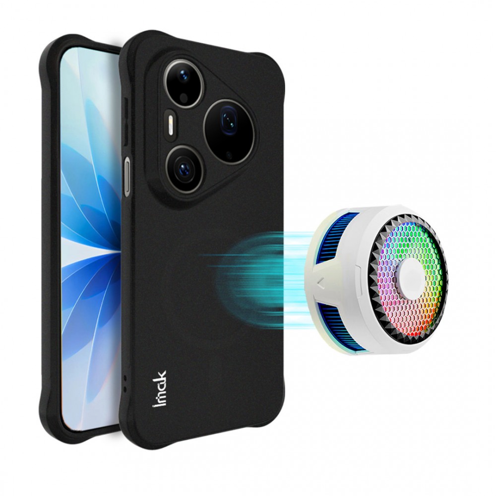 Калъф за Huawei Pura 90s Pro Max / Huawei Pura 90 Pro Max IMAK Магнитен Удароустойчив TPU Airbag със Скрийн Протектор – Матово Черен