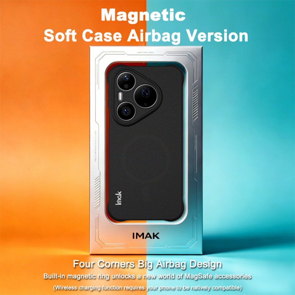 Калъф за Huawei Pura 90s Pro / Pura 90 Pro IMAK Магнитен TPU с Airbag Защита и Скрийн Протектор – Матов Черен