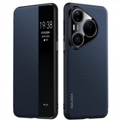 Калъф SULADA за Huawei Pura 90 Pro Max 5G / Pura 90s Pro Max Магнитен Kevlar 600D от Кожа + PC + Метал със Смарт Прозорец и Скрийн Протектор – 3 цвята