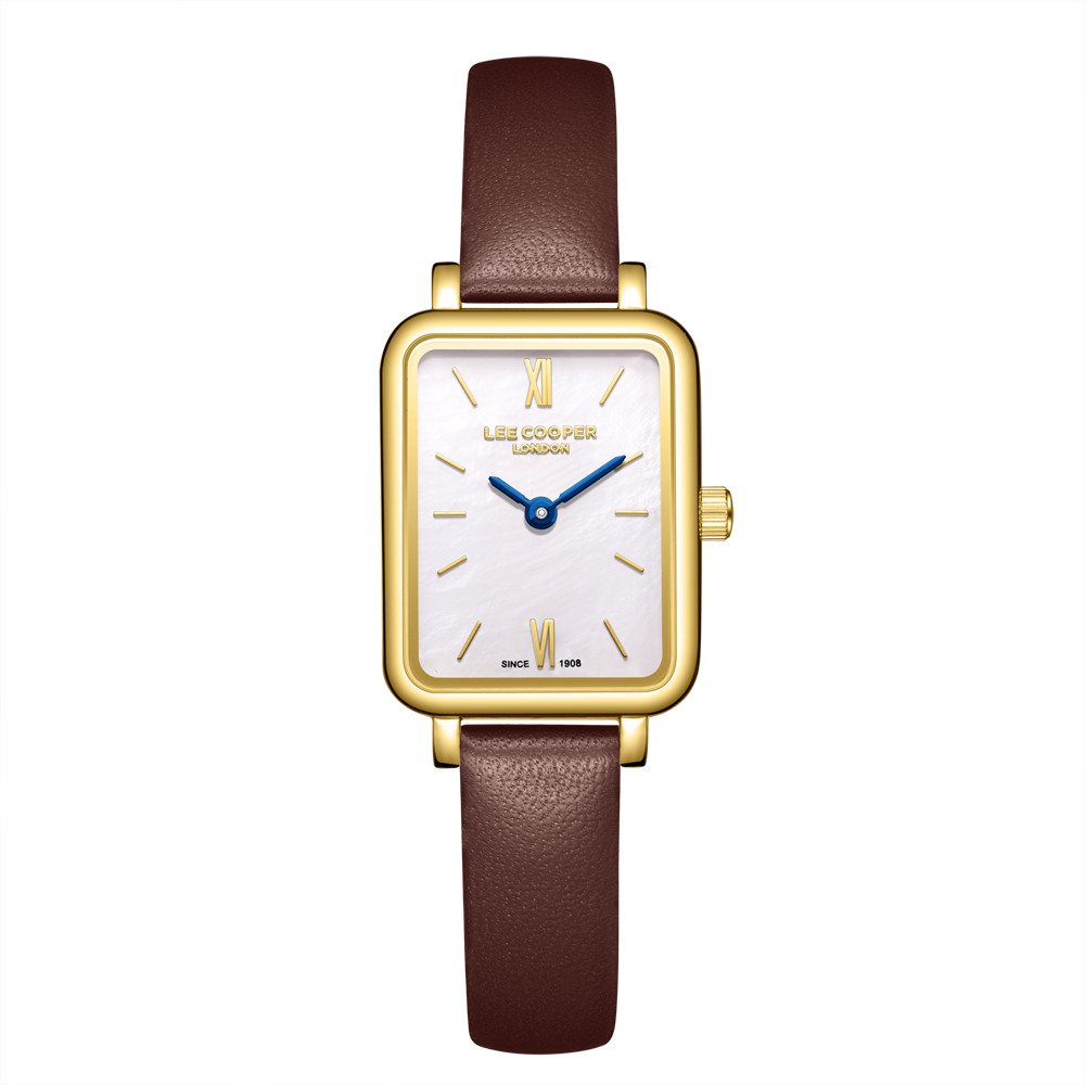 Lee Cooper LC08208.122 Дамски часовник, Кафяв- Седефен циферблат, Кожена каишка