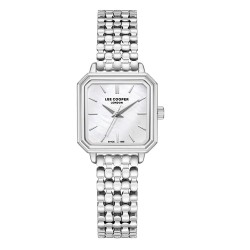 Дамски часовник Lee Cooper LC08358.320 – със сребриста стоманена верижка, седефен циферблат и правоъгълен корпус