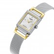 Дамски часовник Lee Cooper LC08386.220 – сребриста стоманена верижка, правоъгълен седефен циферблат с кристали