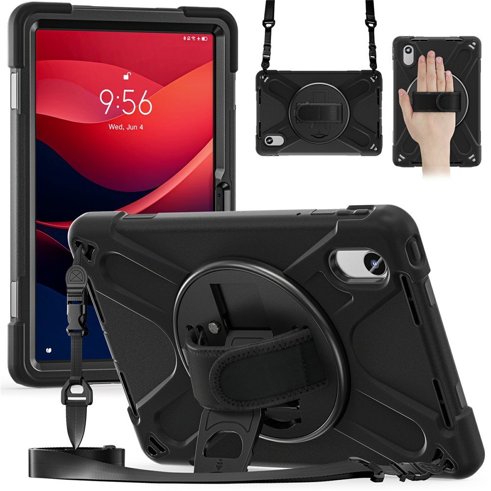 Удароустойчив калъф със стойка за Lenovo Tab K11 Gen 2 / Lenovo Idea Tab – 360° ротация, ремък за ръка и протектор, 5 цвята