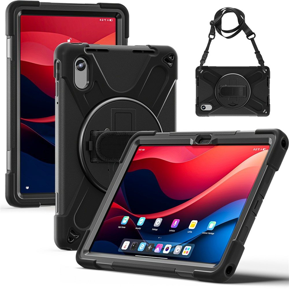 Удароустойчив калъф със стойка за Lenovo Tab K11 Gen 2 / Lenovo Idea Tab – 360° ротация, ремък за ръка и протектор, 5 цвята