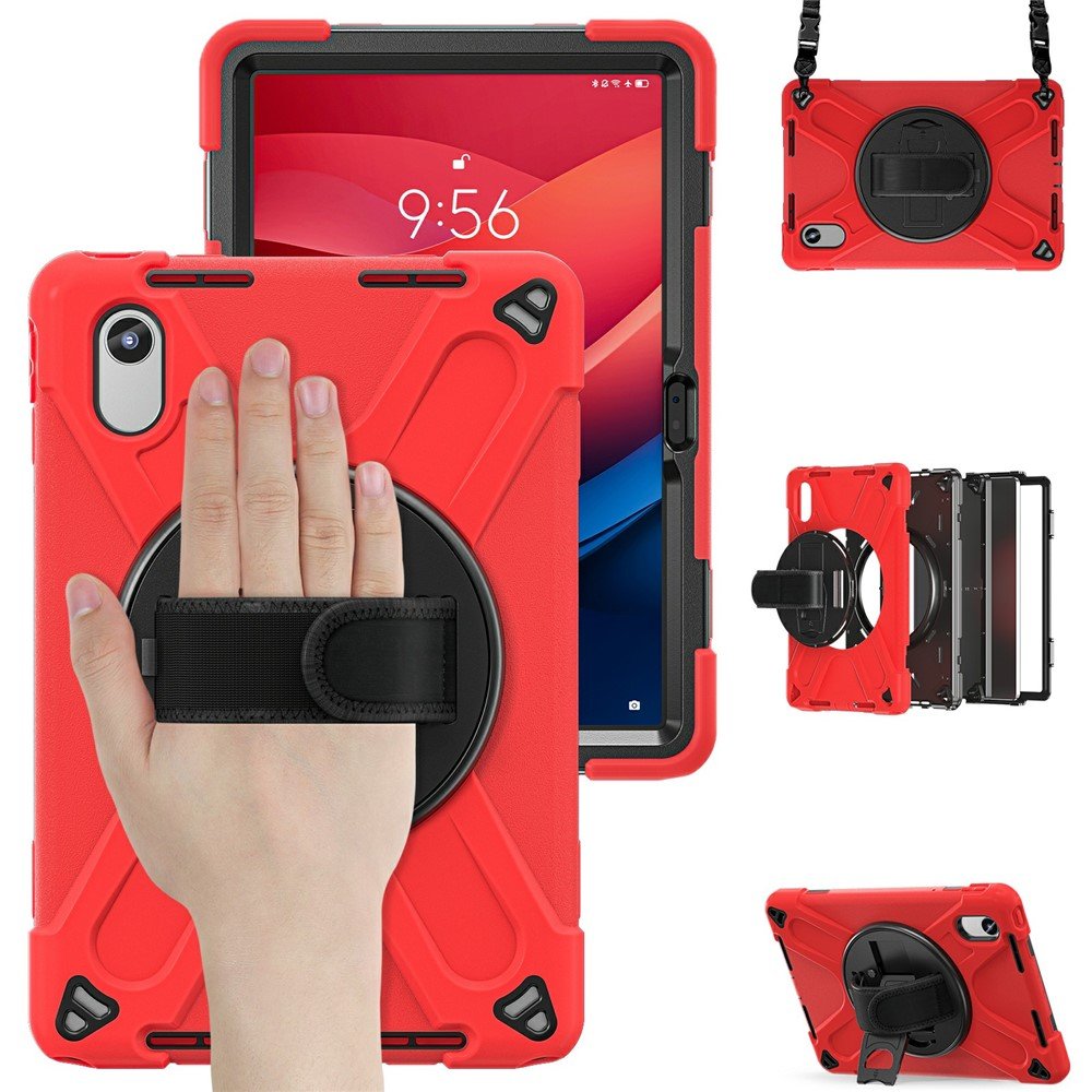 Удароустойчив калъф със стойка за Lenovo Tab K11 Gen 2 / Lenovo Idea Tab – 360° ротация, ремък за ръка и протектор, 5 цвята