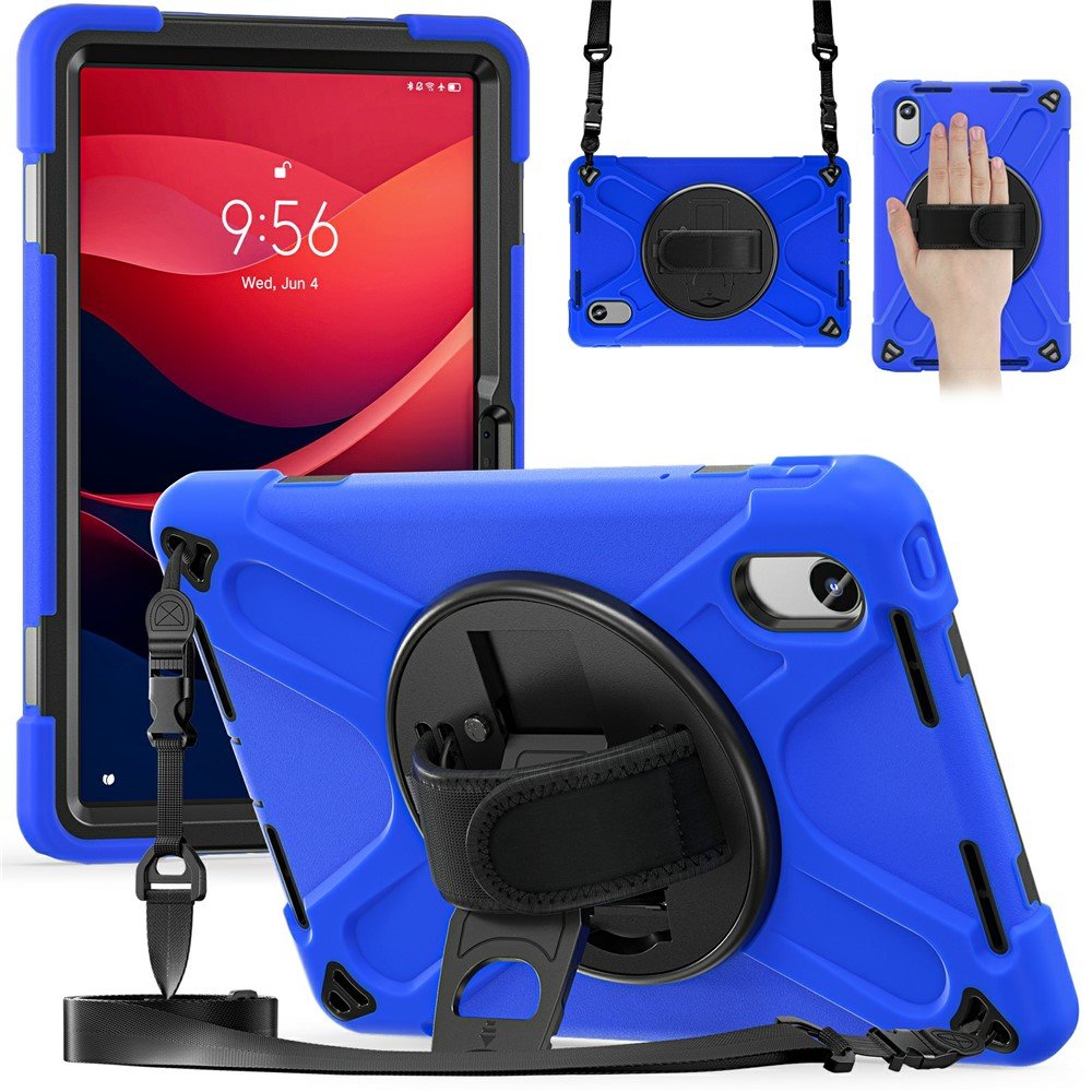 Удароустойчив калъф със стойка за Lenovo Tab K11 Gen 2 / Lenovo Idea Tab – 360° ротация, ремък за ръка и протектор, 5 цвята