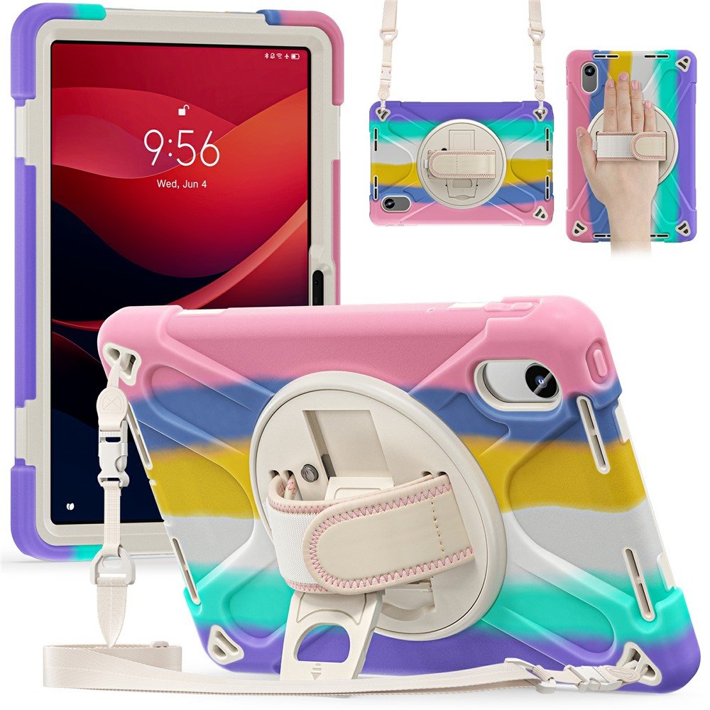 Удароустойчив калъф със стойка за Lenovo Tab K11 Gen 2 / Lenovo Idea Tab – 360° ротация, ремък за ръка и протектор, 5 цвята