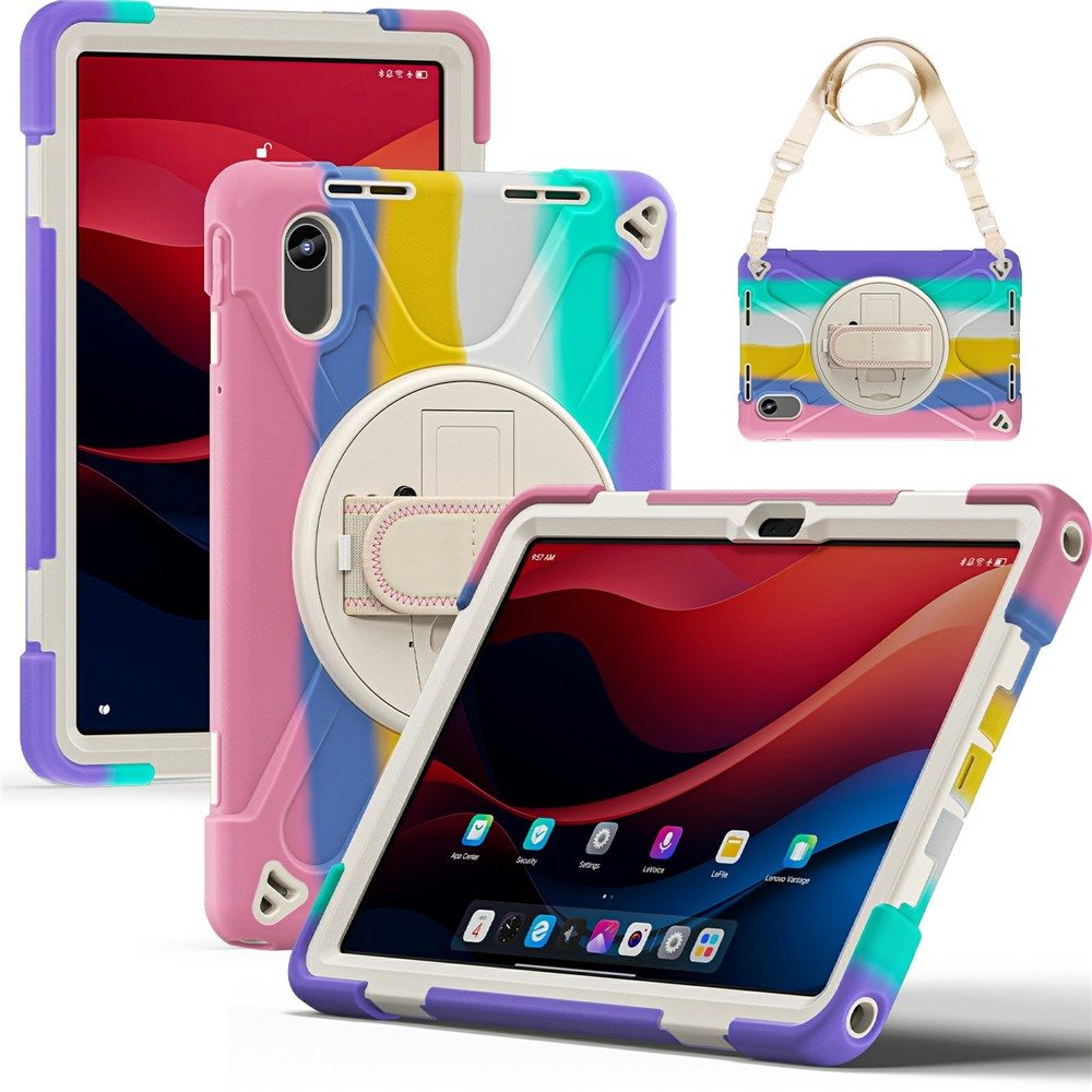 Удароустойчив калъф със стойка за Lenovo Tab K11 Gen 2 / Lenovo Idea Tab – 360° ротация, ремък за ръка и протектор, 5 цвята