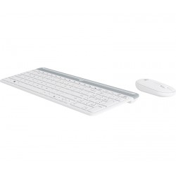 Logitech Slim Wireless Keyboard and Mouse Combo MK470 Безжичен Комплект Клавиатура и Мишка – Off White