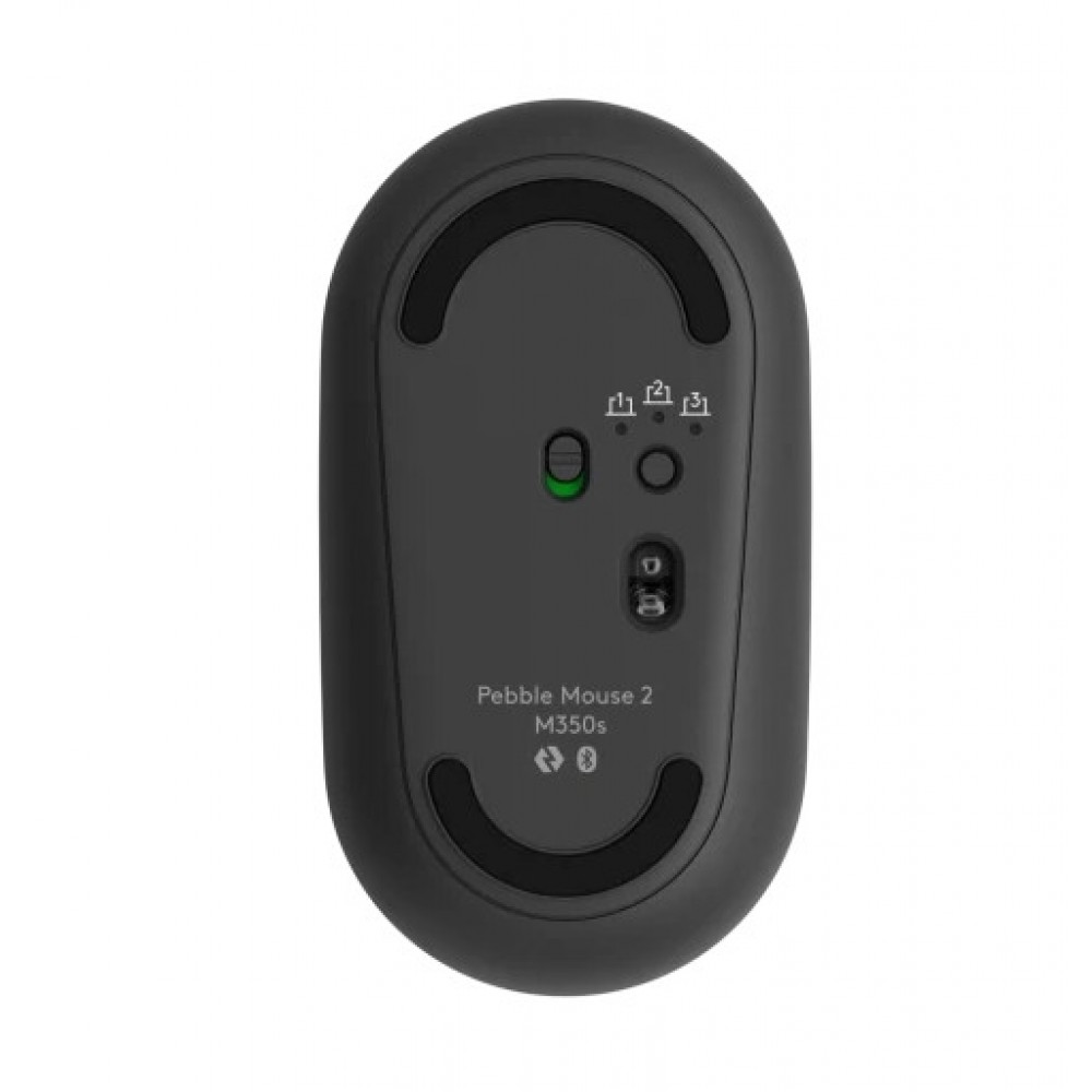 Logitech Pebble 2 M350s - ултра-тиха Bluetooth мишка, 1000 DPI, еко дизайн - графит