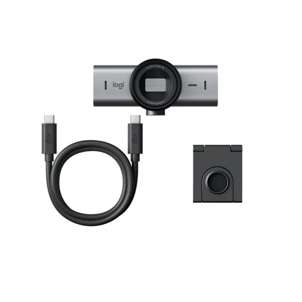 Logitech MX Brio 4K UHD Уеб Камера с Dual Beamforming Микрофони и Капак за Поверителност – Graphite – 960-001559