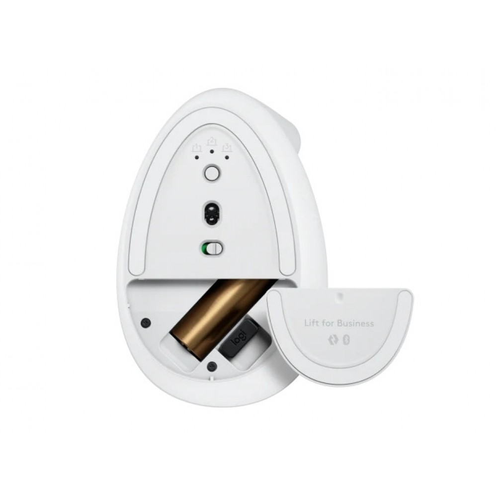 Logitech Lift - вертикална ергономична мишка за бизнес, Logi Bolt, 4000 DPI - бяла