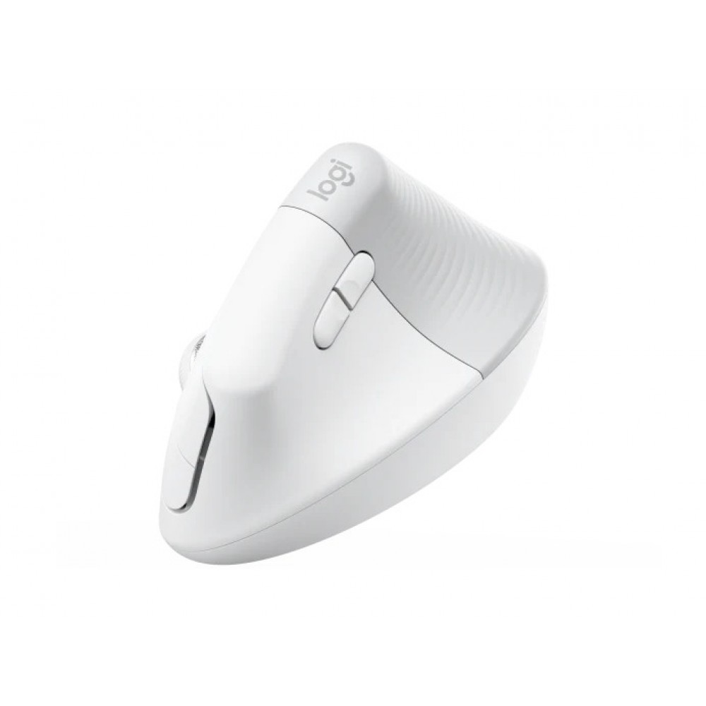 Logitech Lift - вертикална ергономична мишка за бизнес, Logi Bolt, 4000 DPI - бяла