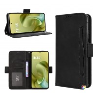 Motorola Moto G86 5G / Power 5G Magnetic Wallet Кожен Калъф и Протектор, Слот за Карти  (Черен, Тъмносин, Червен, Кафяв, Розов)
