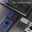 Калъф за Motorola Moto G87 / G77 / G67 5G PC + TPU с Въртяща се Стойка, Плъзгащ Капак за Камерата и Магнитна Пластина – 7 цвята