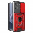 Калъф за Motorola Moto G87 / G77 / G67 5G PC + TPU с Въртяща се Стойка, Плъзгащ Капак за Камерата и Магнитна Пластина – 7 цвята
