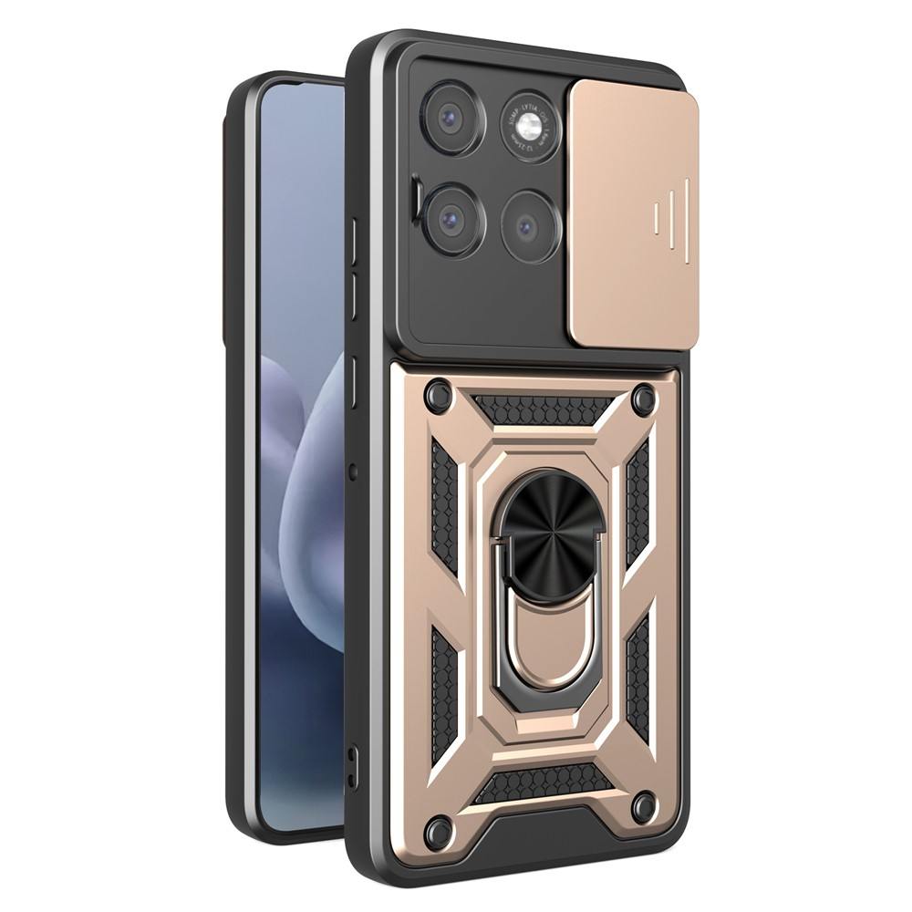 Калъф за Motorola Moto G87 / G77 / G67 5G PC + TPU с Въртяща се Стойка, Плъзгащ Капак за Камерата и Магнитна Пластина – 7 цвята