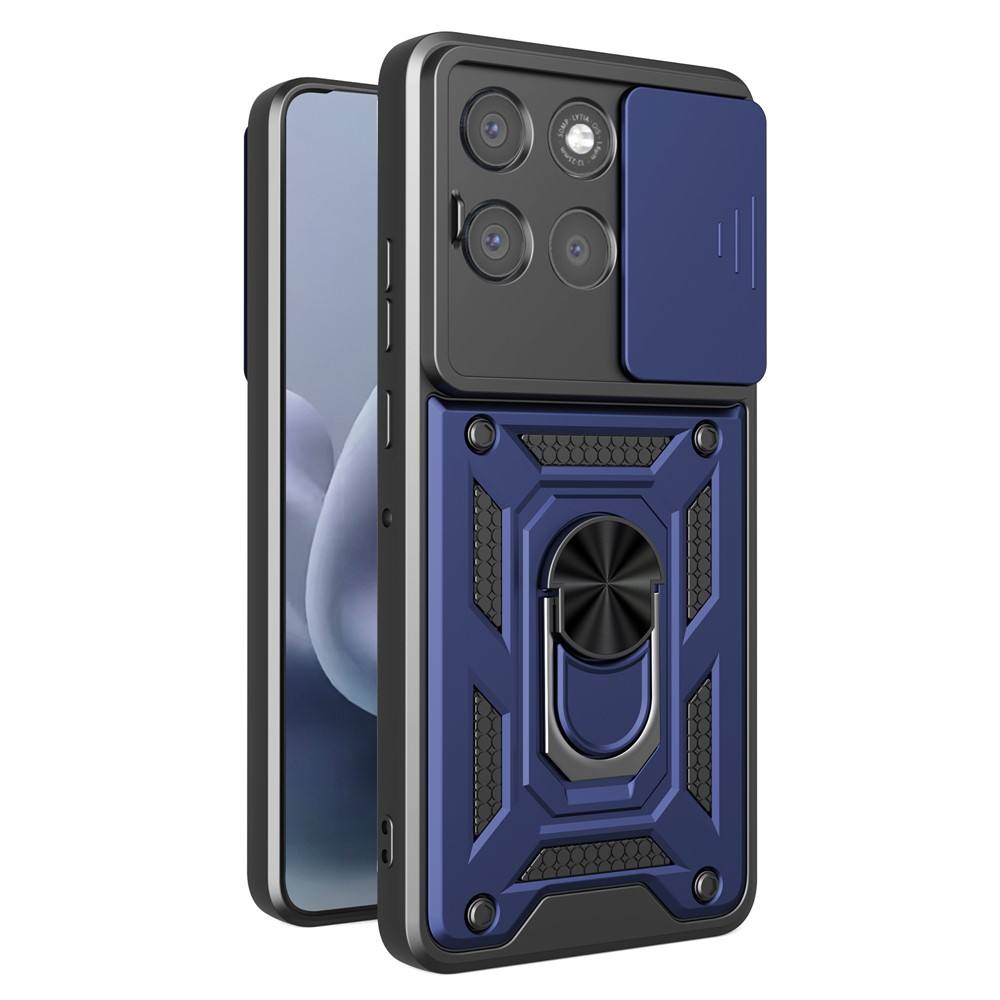 Калъф за Motorola Moto G87 / G77 / G67 5G PC + TPU с Въртяща се Стойка, Плъзгащ Капак за Камерата и Магнитна Пластина – 7 цвята